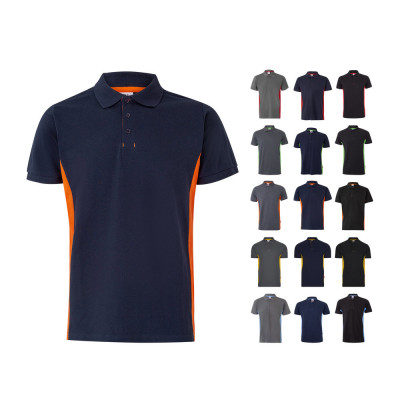 VL SUPAY. Two-tone piqué polo shirt (180g/m²), short sleeve, in cotton (60) and polyester (40)